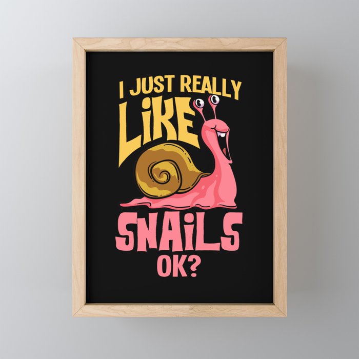 Giant African Snail Tiger Slug Achatina Pet Framed Mini Art Print