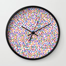 Rainbow Sprinkles Pattern Wall Clock