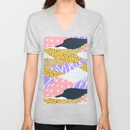 Abstract pink glitter scrapbook texture pattern V Neck T Shirt