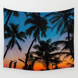 Palm Trees Sunset Wall Tapestry