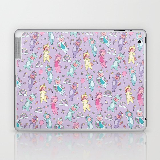 Piggy unicorns lilac  Laptop & iPad Skin
