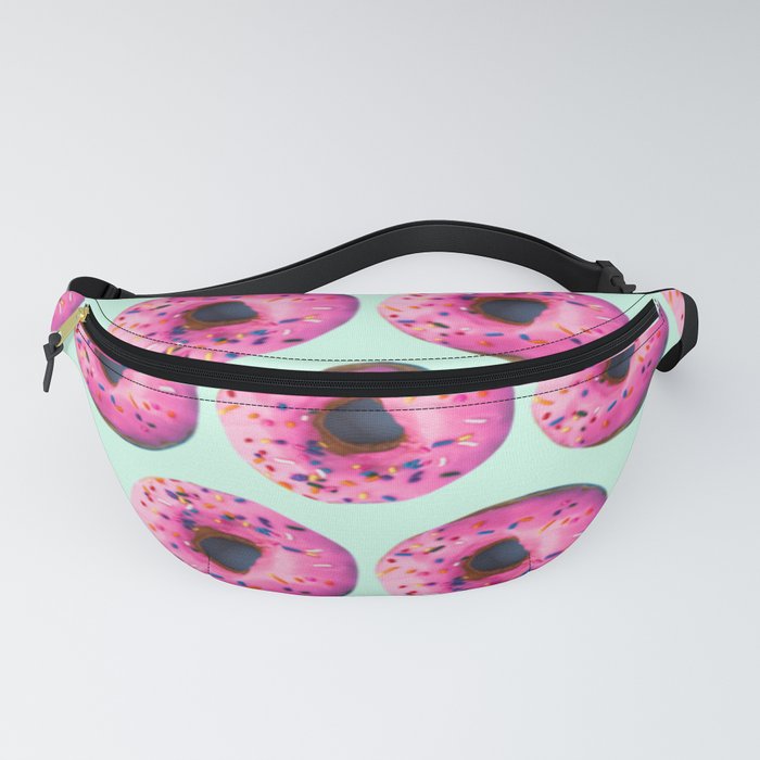 girly cute mint pink donut pattern Fanny Pack by