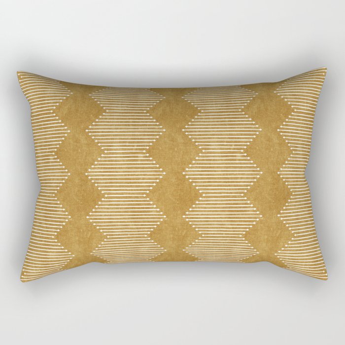 mudcloth diamonds - mustard Rectangular Pillow