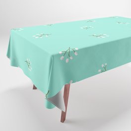 Rowan Branches Seamless Pattern on Mint Blue Background Tablecloth
