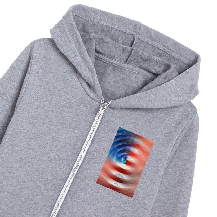 Red White And Blue Hues - Americana US Flag Art Kids Zip Hoodie