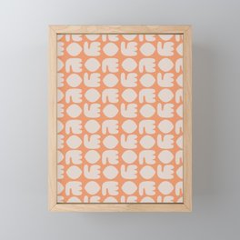 Boho surface pattern in coral pink Framed Mini Art Print
