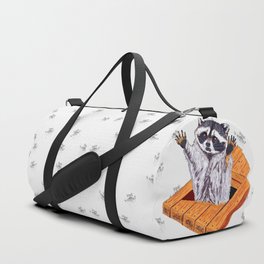 Peeking Raccoons #5 White Pallet - Duffle Bag