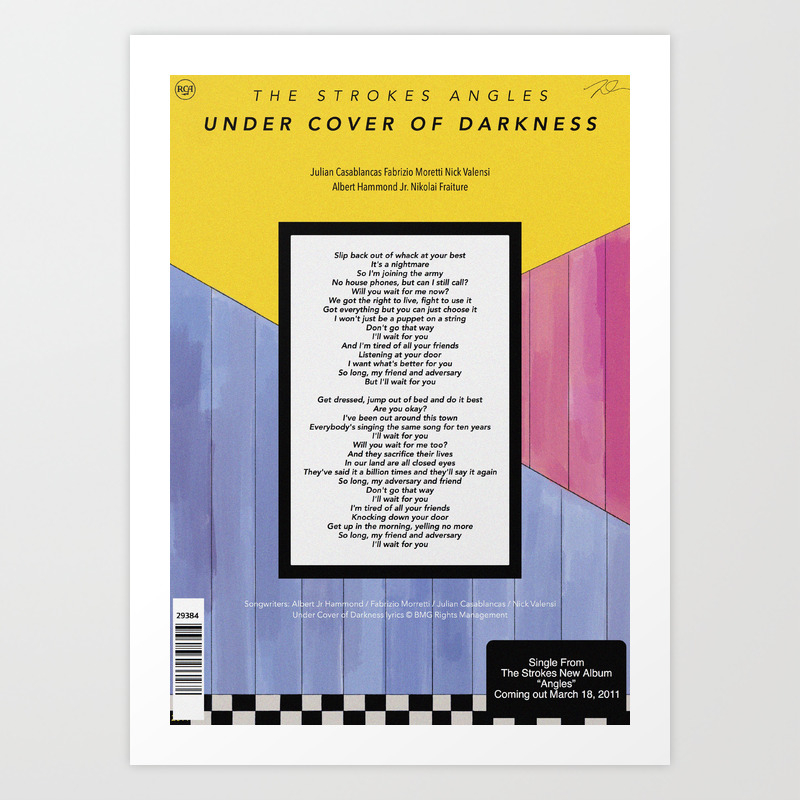 The Strokes Under Cover Of Darkness Art Print By Josephgarcia