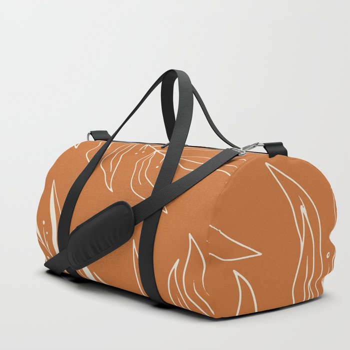 Terracotta Leaves Pattern Duffle Bag