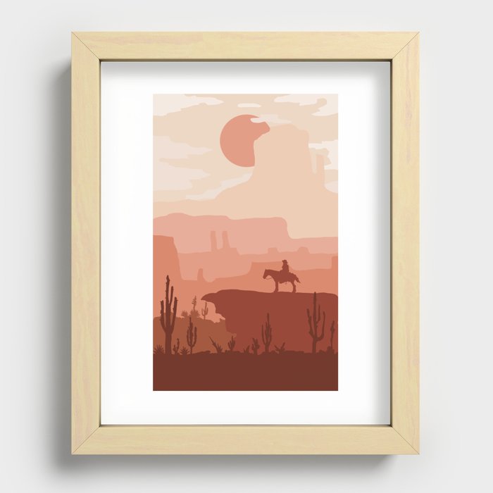 Red Mountains Recessed Framed Print