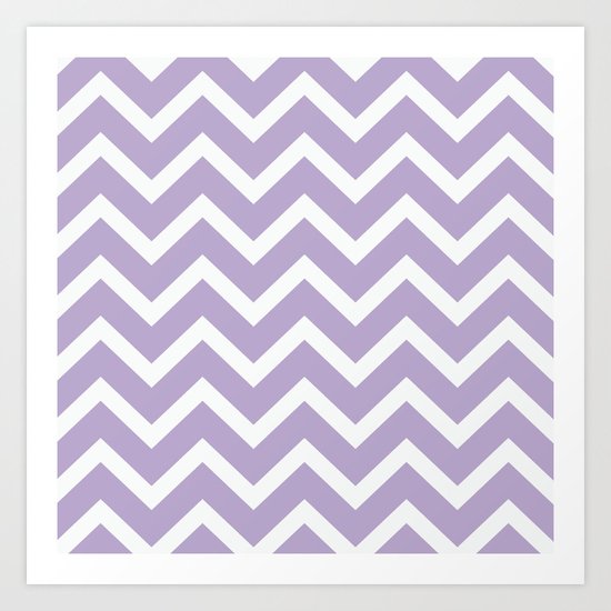 Lilac Chevron Pillow Art Print