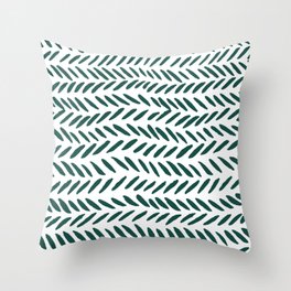 Knitting pattern - teal green Throw Pillow