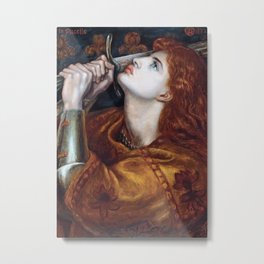 Joan of Arc 1882 by Gabriel Rossetti Artwork for Wall Art, Prints, Posters, Tshirts, Men, Women, Kids Metal Print | Joanofarc, Armor, Chapel, France, Dark, Catholic, Falconetti, St, History, Saint 