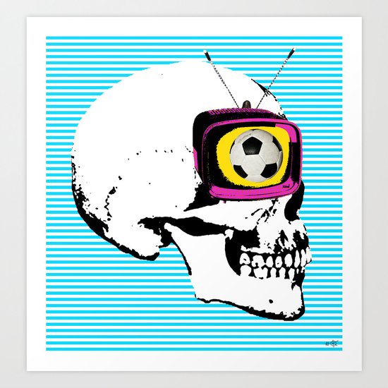 Football Mind - a round thing in the TV eye v3 Art Print
