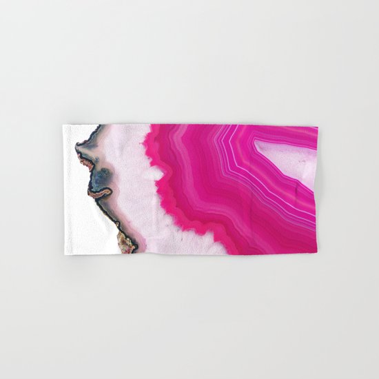 Pink Agate Slice Hand & Bath Towel