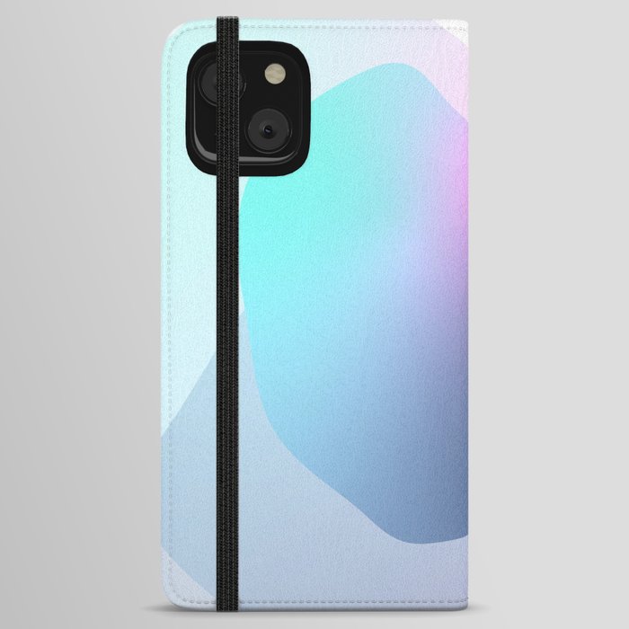 Bubble - Colorful Minimalistic Modern Art Design in Pink Dark Blue and Turquoise iPhone Wallet Case
