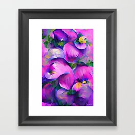 Purple and Pink Pansies Framed Art Print