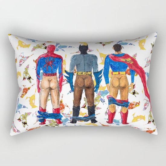Super Hero BUTTs | It's a bird, it's a plane, it's... a booty Rectangular Pillow