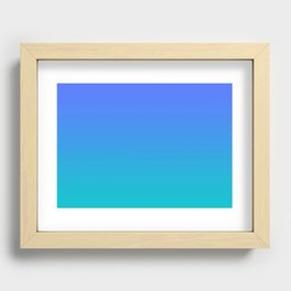 Turquoise Blue Gradient Recessed Framed Print