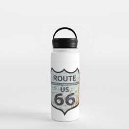 Route US 66 - Classic Vintage Retro American Highway Sign Water Bottle