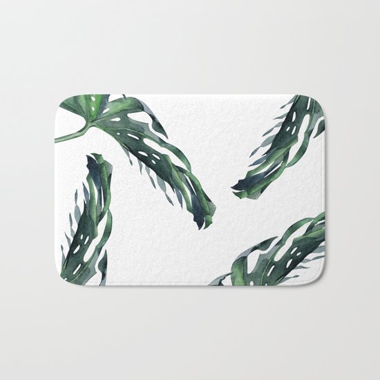 Tropics Palm Leaves Green Bath Mat