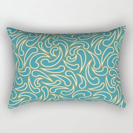 Teal Abstract Swirls Rectangular Pillow