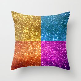 Glitter Trendy 4 Colors Collection Throw Pillow