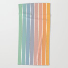 Gradient Arch XIII Retro Mid Century Modern Rainbow Beach Towel