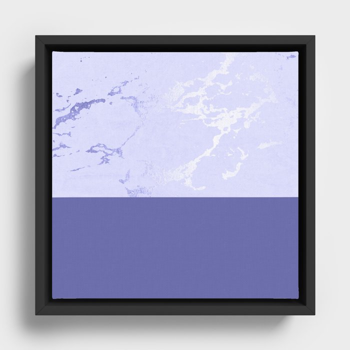 Very Peri 2022 Color Of The Year Periwinkle Marble Kintsugi Ceramic Framed Canvas