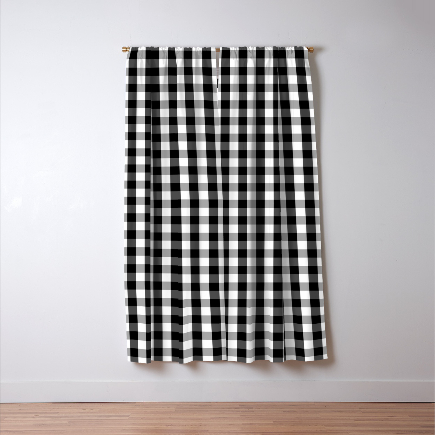 Small Black White Gingham Checked Square Pattern Blackout Curtain By Honorandobey Society6