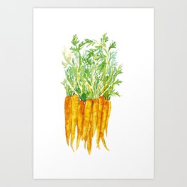 Carrot wall poster, Garden Food Watercolor Art Print