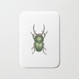 Unstoppable Green Beetle Bath Mat