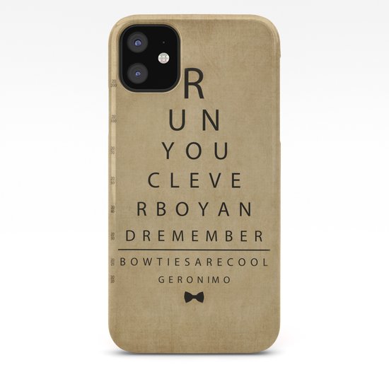 Run You Clever Boy Doctor Who Inspired Vintage Eye Chart Iphone
