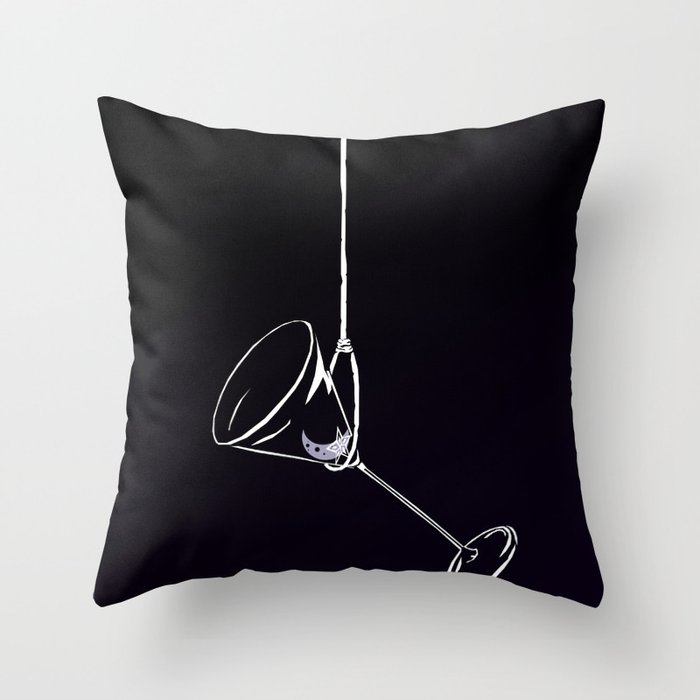 here's to drinks in the dark at the end of my rope Throw Pillow