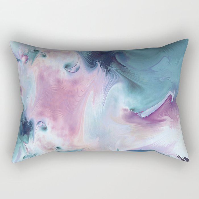 Abstract Art- Watercolor Art- Fractal Art- Blue Art- Ocean- Water- Marann Rectangular Pillow