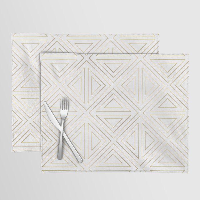 Angled White Gold Placemat by Caitlin Workman | Society6
