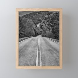 Winding Stair Mountain - Talimena Scenic Byway Drive - Vertical Monochrome Framed Mini Art Print
