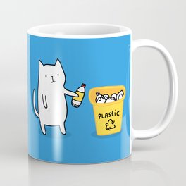 Cat recycles plastic Coffee Mug
