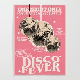 Disco Fever Pink Aesthetic  Poster