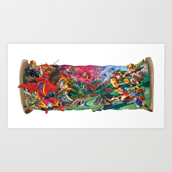 Zelda Mash Up Art Print