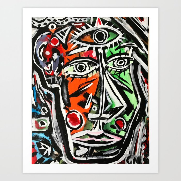 Untitiled - Abstract portrait painting Art Print