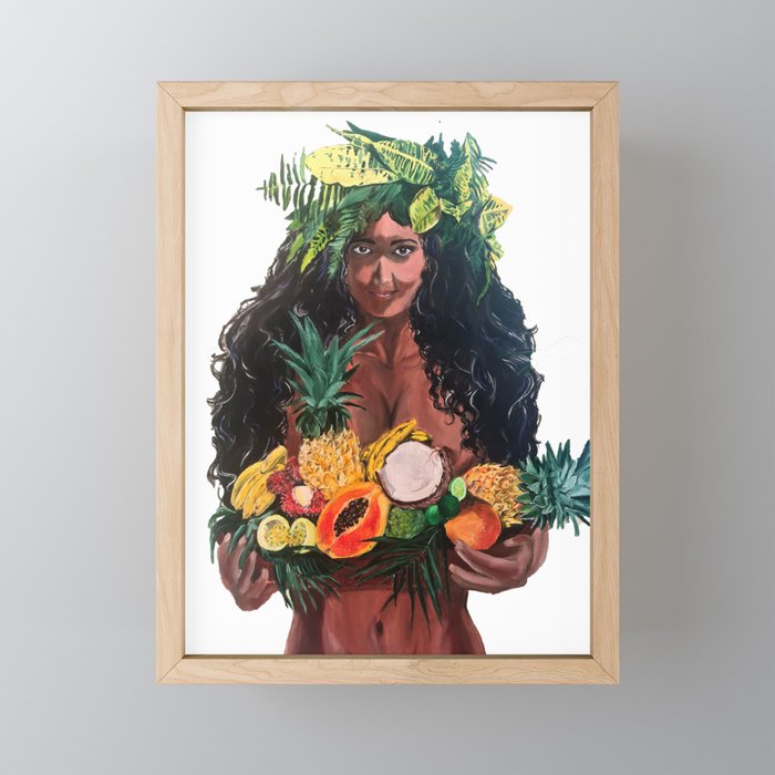 lady fruits Framed Mini Art Print