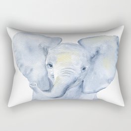 Baby Elephant Watercolor Rectangular Pillow