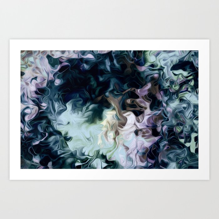 Desaturated Blue Tone Smokey Cloud Art Print