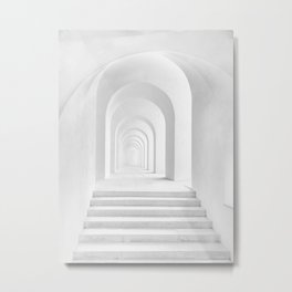 Arches and hallways architectural black and white portrait photograph - photography - photographs for home and wall decor Metal Print | Hallways, Photographs, Opticalillusion, White, Black, Black And White, Buildings, Stark, Architecture, Greece 