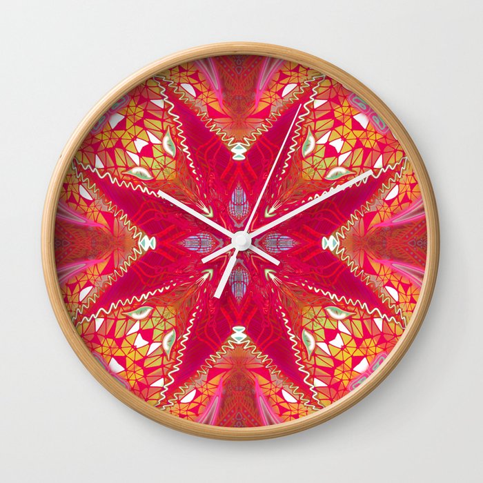 Dreamy Fractal Flower Mandala Wall Clock