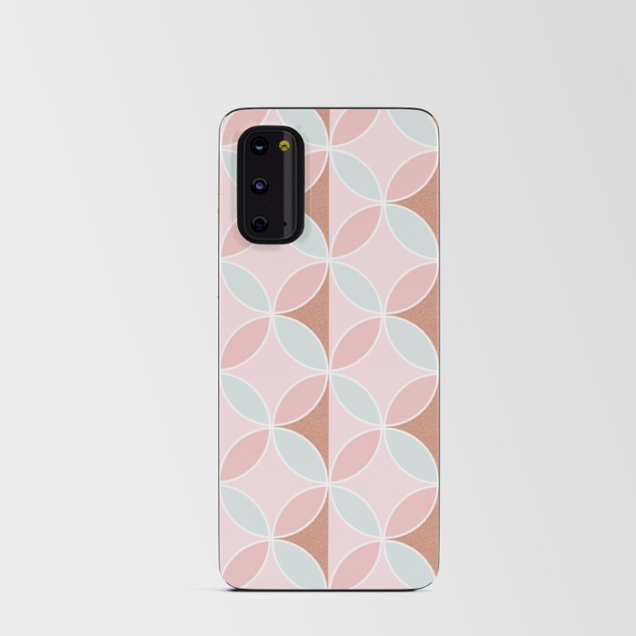 Mint and rose retro circles pattern Android Card Case