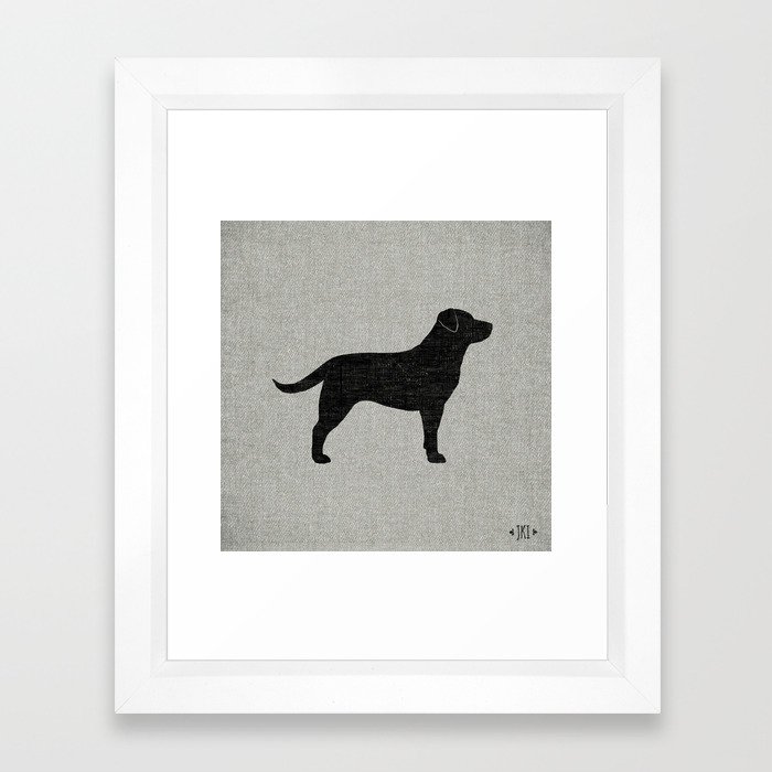 Download Black Labrador Retriever Silhouette Framed Art Print by ...