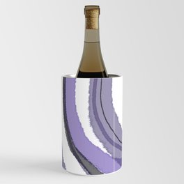 Abstract Sea Waves Light Purple and Grey Minimalist Abstract Watercolor Painting Wine Chiller