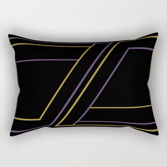 Geometry on black (abstract) Rectangular Pillow